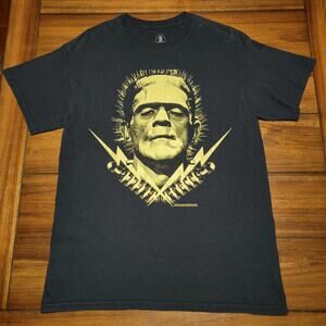 Glow In The Dark Frankenstein Black Unisex Tee (Rock Rebel) - Size Medium